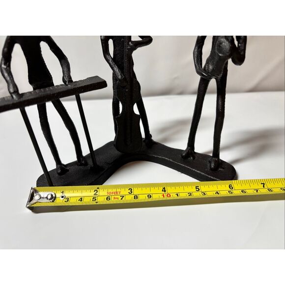 Metal Art Brutalist Sculpture of Jazz Band Musicians Saxophone Keyboard Double B - Picture 10 of 13